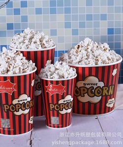 Vertical grain popcorn bucket